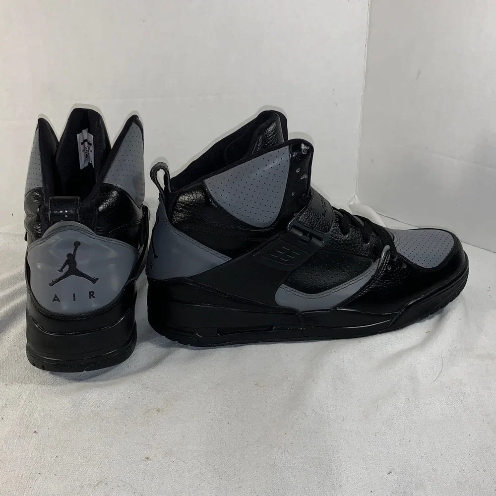Men's Air Jordan Flight 45 Black/Cool Grey High-Top Basketball Sneakers